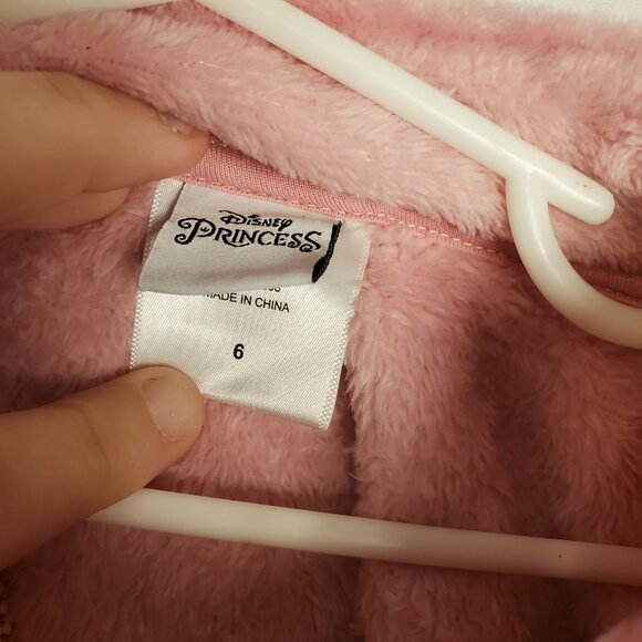 Adorable Princess Pink Long Sleeve Zip Up Jacket Disney Princess Plush Sz 6 - Picture 8 of 12
